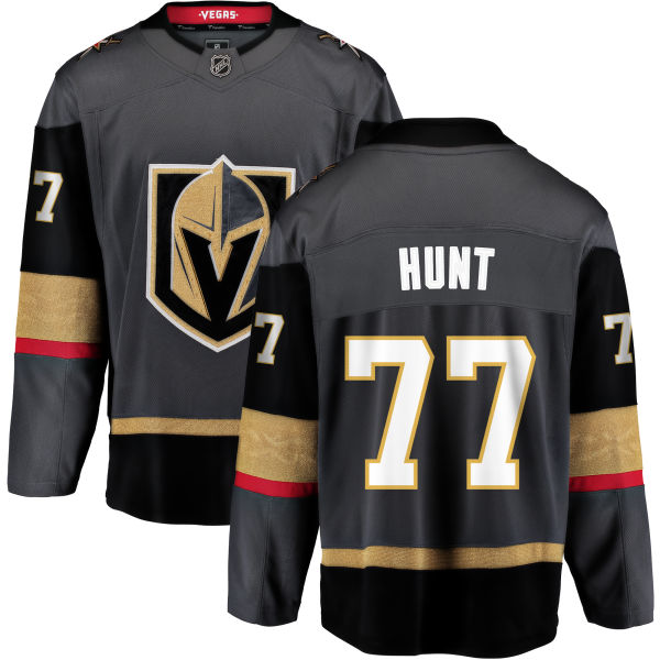 Men Vegas Golden Knights #77 Hunt Fanatics Branded Breakaway Home Gray Adidas NHL Jersey->women nhl jersey->Women Jersey